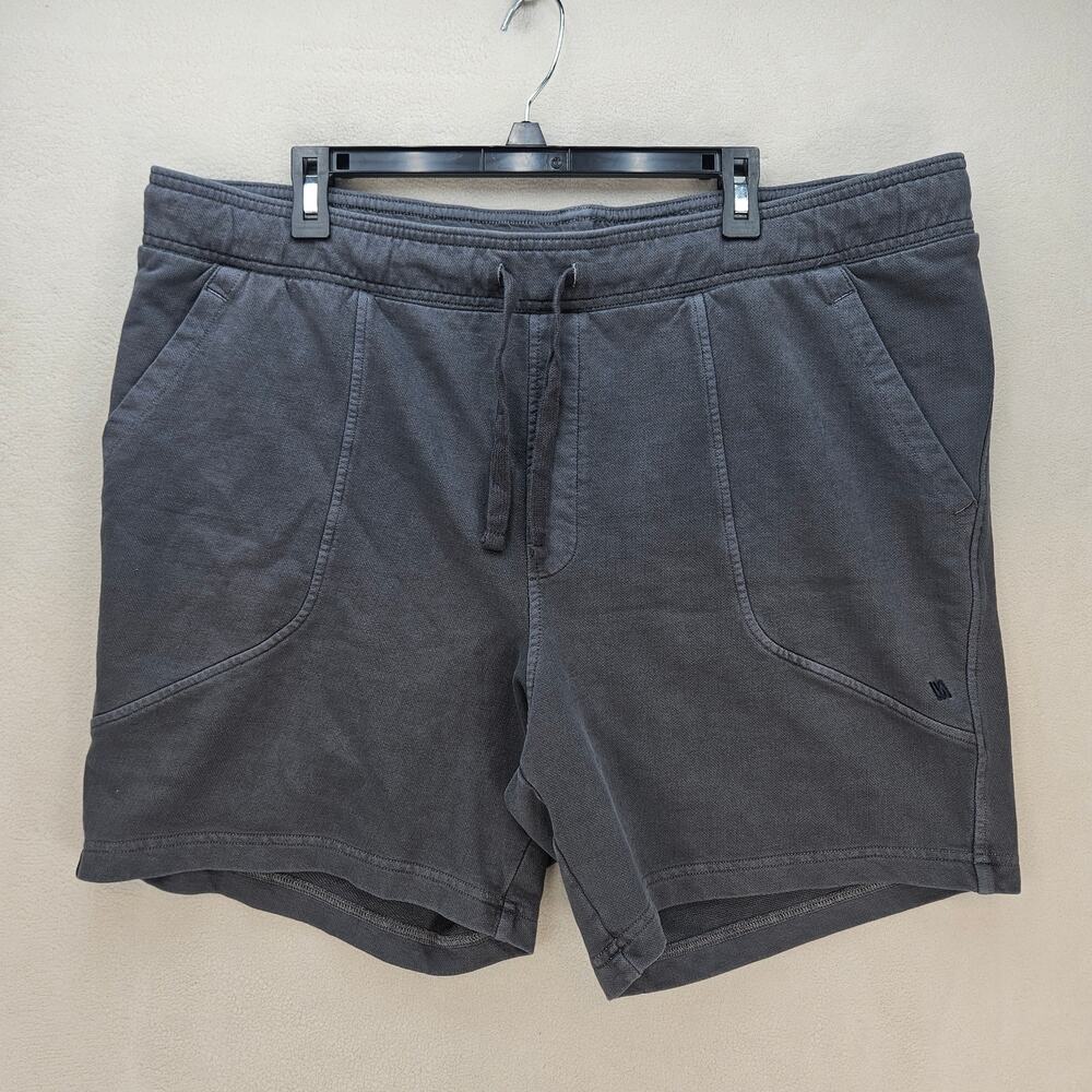VRST MEN'S XXL VINTAGE DISTRESSED TERRY CLOTH SHORTS DARK GRAY